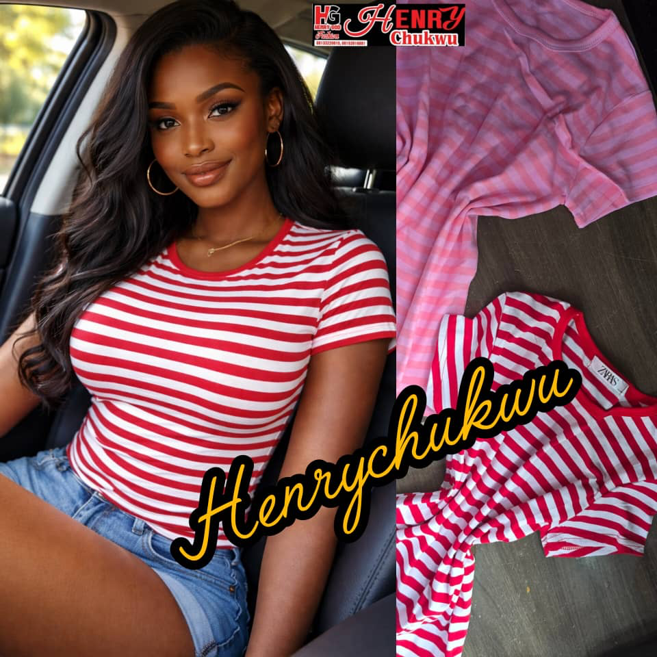 ZABAS RED/WHITE, PINK/WHITE STRIPE BASIC TOP 