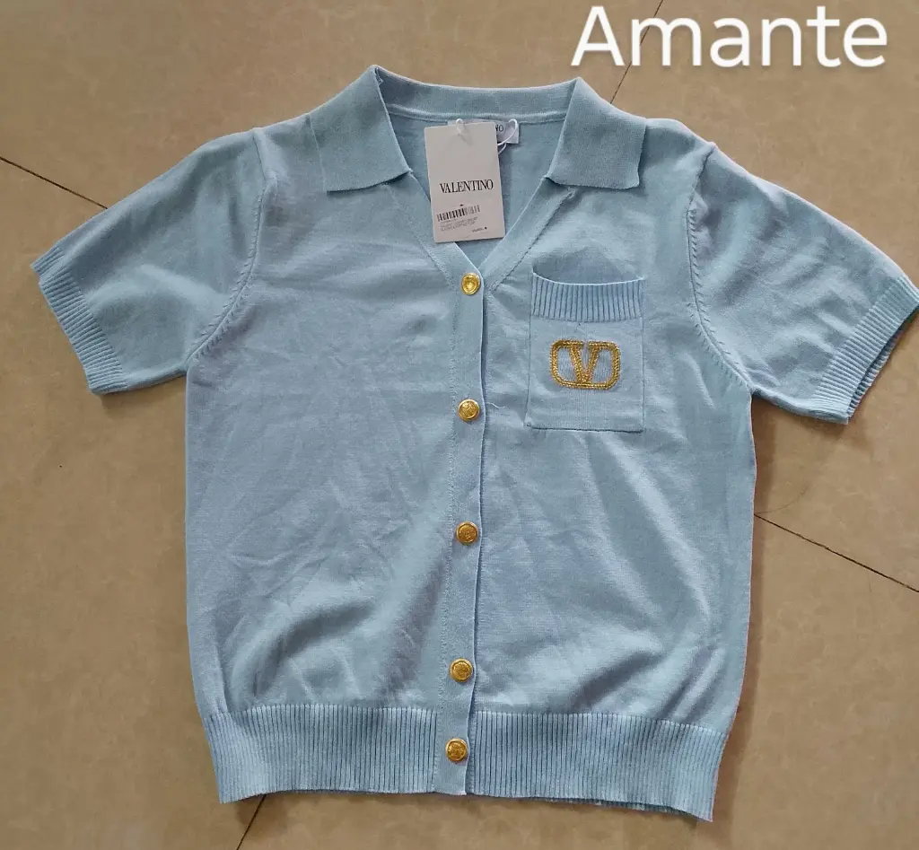 VALENT LUXURY SHORT-SLEEVE KNITTED TOP