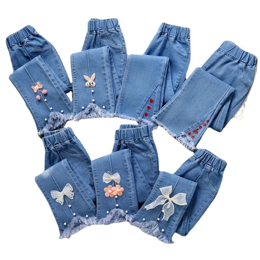 GIRLS BOOTCUT JEANS WITH ROSE