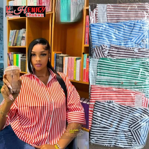 ORIENT CROP STIPE SHIRT  