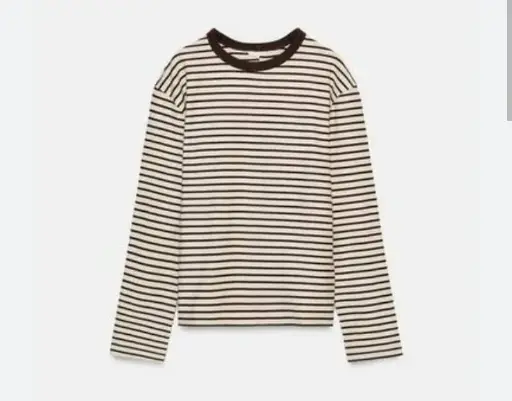 ZARA LONG-SLEEVE RED&PINK BASIC TOP WITH ROPE